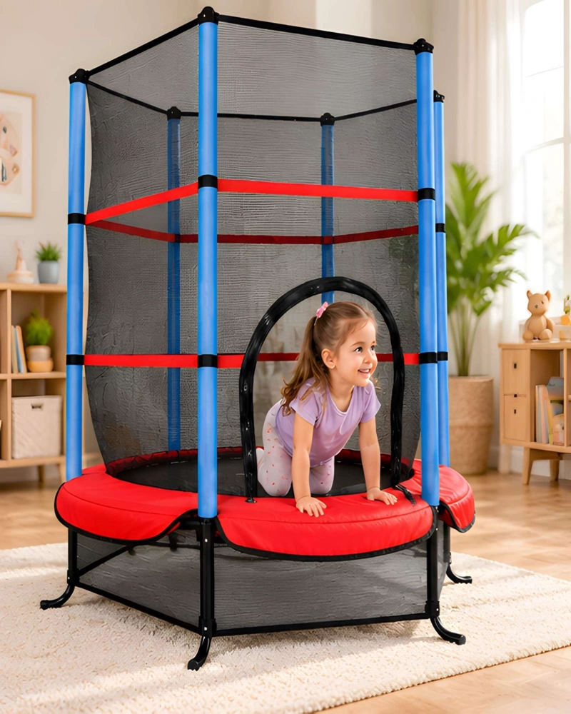 TRAMPOLIN INFANTIL CON RED DE SEGURIDAD Y BORDE ACOLCHADO - 3