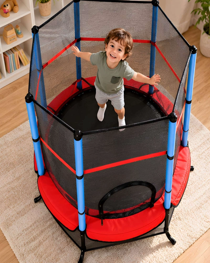 TRAMPOLIN INFANTIL CON RED DE SEGURIDAD Y BORDE ACOLCHADO - 4
