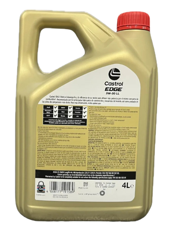 ACEITE MOTOR CASTROL 5W30 EDGE SINTETICO 4LT DPF DIESEL/BENCINERO - 2