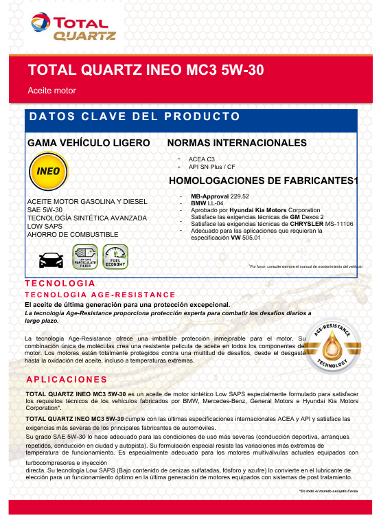 ACEITE MOTOR TOTAL 5W30 INEO MC3 5LT - 2