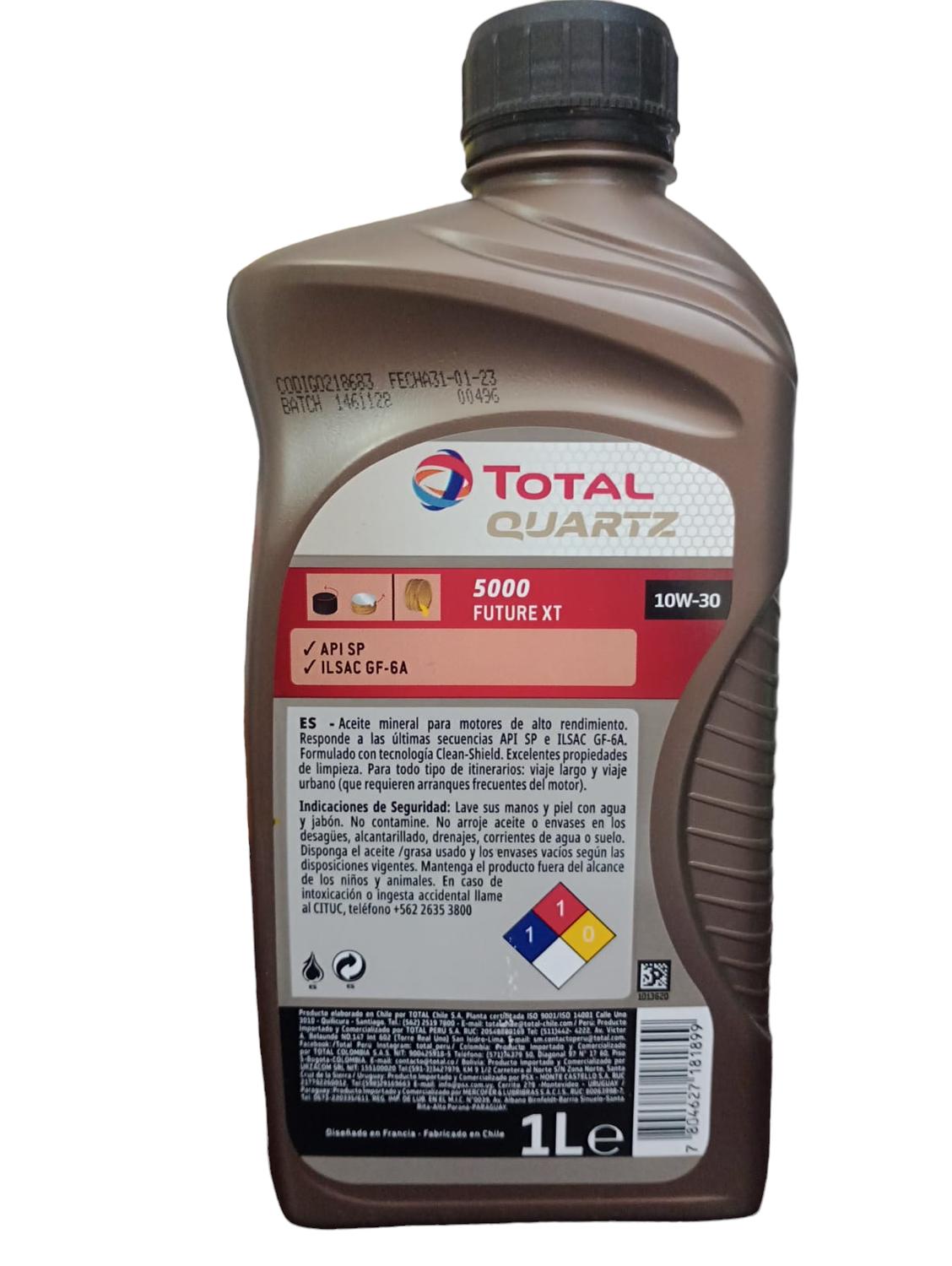 ACEITE MOTOR 10W30 TOTAL QUARTZ 5000 1LT BENCINERO - 2