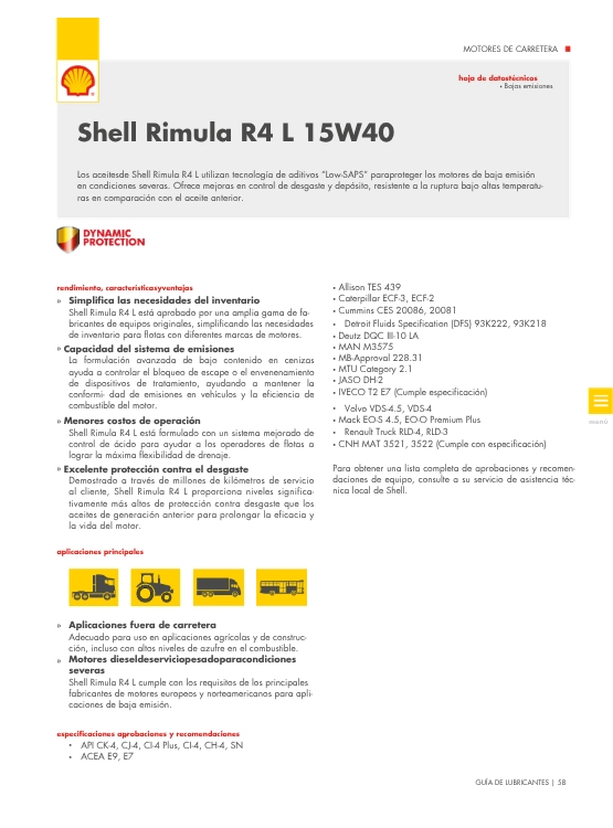 ACEITE MOTOR SHELL 15W40 RIMULA R4 5LT - 4
