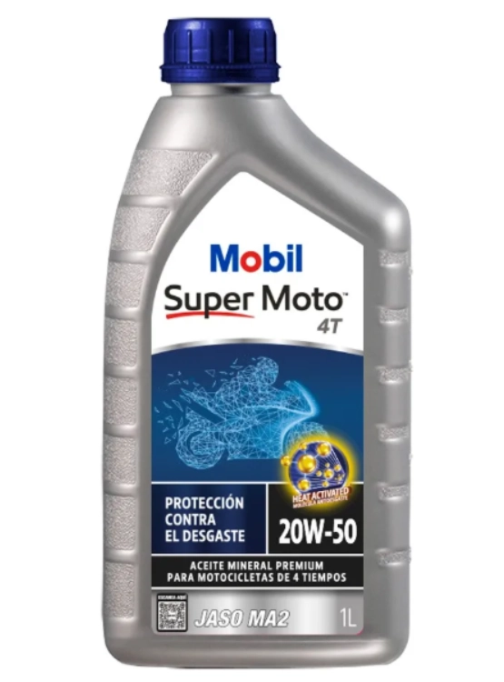 LUBRICANTE MOTOR PARA MOTO 20W50 MINERAL MOBIL SUPER 4T 1 LT. - 1