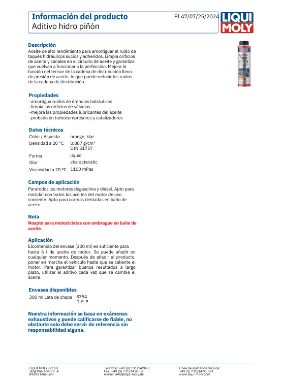 ADITIVO SILENCIADOR TAQUIES HIDRAULICOS LIQUI MOLY 300 ML. - 4
