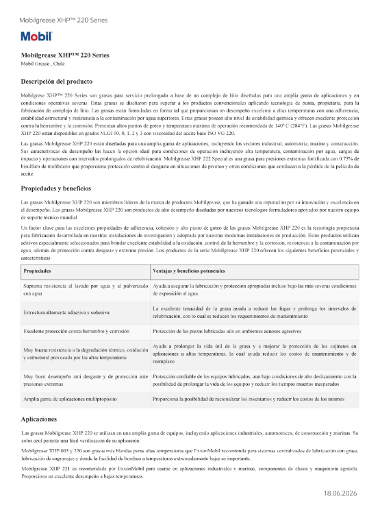 GRASA MULTIPROPOSITO MOBIL XHP222 AZUL 390 GRS. - 2