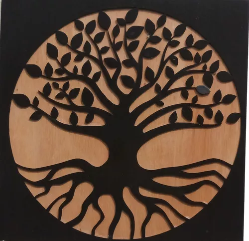 CUADRO DECORATIVO ÁRBOL DE LA VIDA EN MADERA - 1