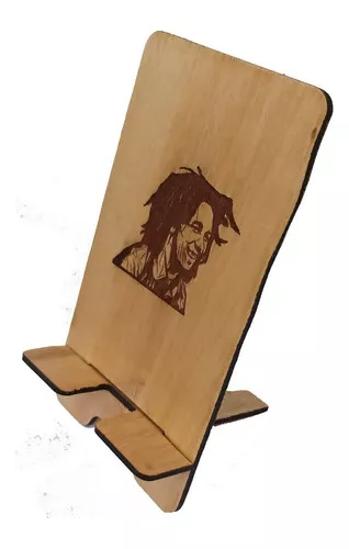 CIM PORTACELULAR GRABADO  EN MADERA DISEÑOS MUSICA
