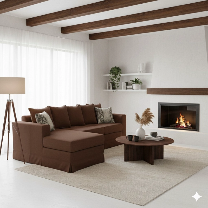 SOFÁ MUNDO LIVING PROVENZA LIBRE DISPOSICIÓN 5 CUERPOS CAFE SECCIONAL INTERCAMBIABLE - 1