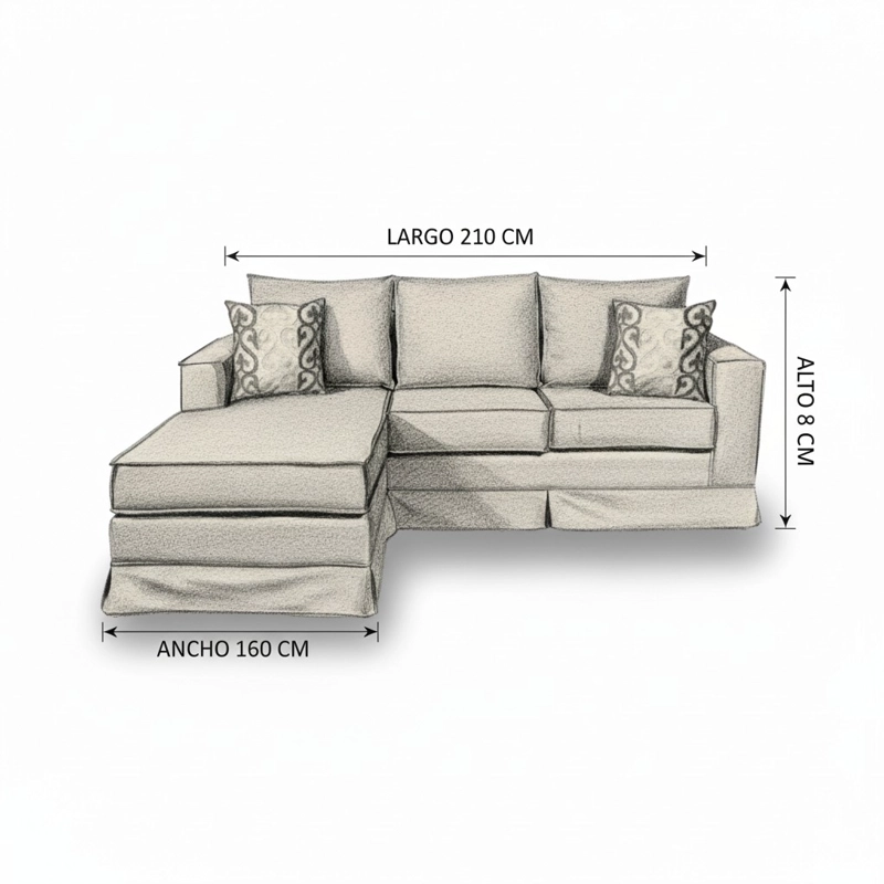 SOFÁ MUNDO LIVING SIENA LIBRE DISPOSICIÓN 5 CUERPOS BEIGE SECCIONAL INTERCAMBIABLE - 2