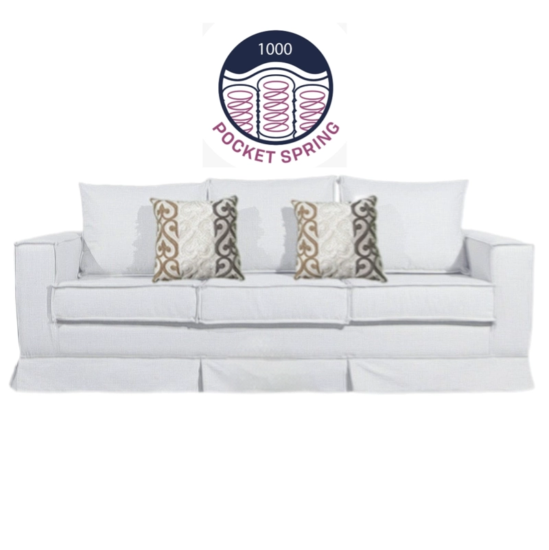 SOFÁ MUNDO LIVING POMPEYA 3 CUERPOS BLANCO INVIERNO PREMIUN CON RESORTES - 3