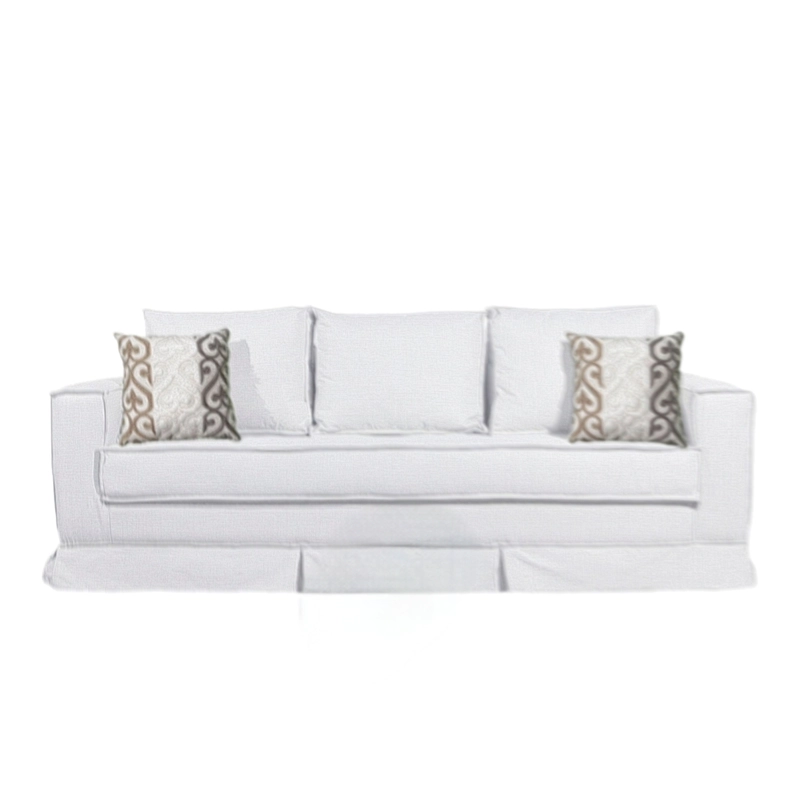 SOFÁ MUNDO LIVING POMPEYA 3 CUERPOS BLANCO INVIERNO PREMIUN CON RESORTES - 4