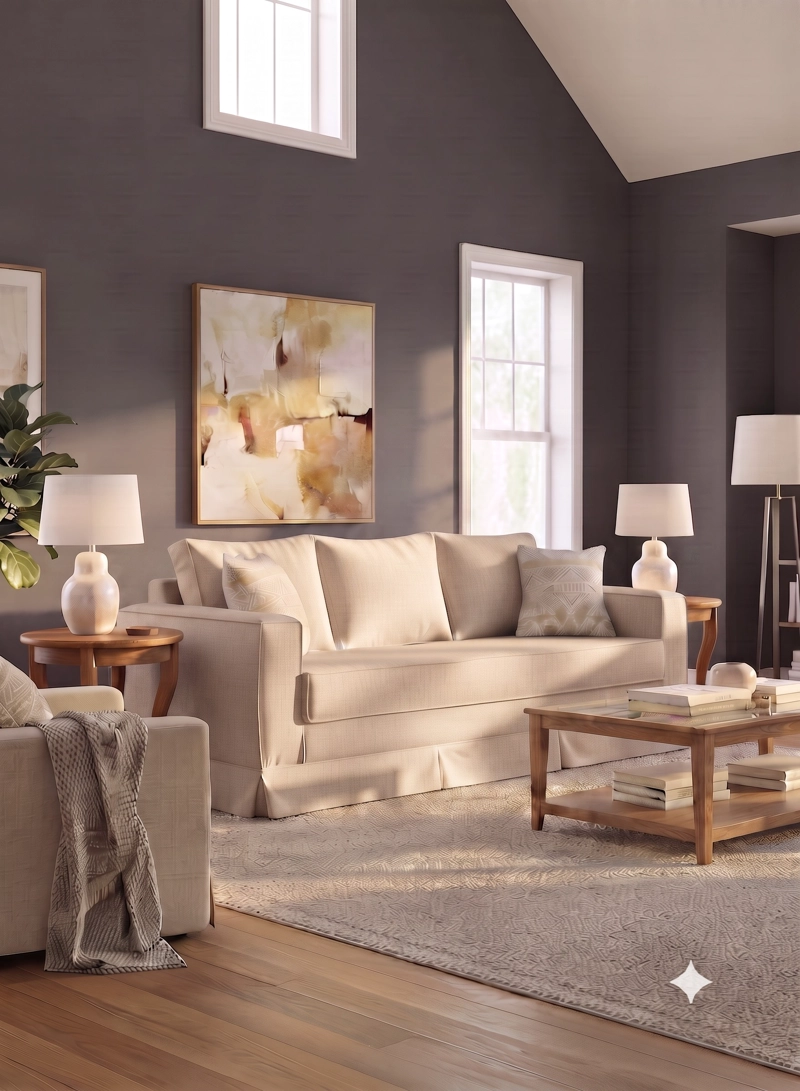 SOFÁ MUNDO LIVING SIENA 3 CUERPOS BEIGE PREMIUN CON RESORTES - 3