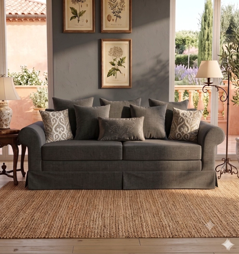 SOFÁ MUNDO LIVING MAMBO 3 CUERPOS GRAFITO PREMIUN CON RESORTES - 1