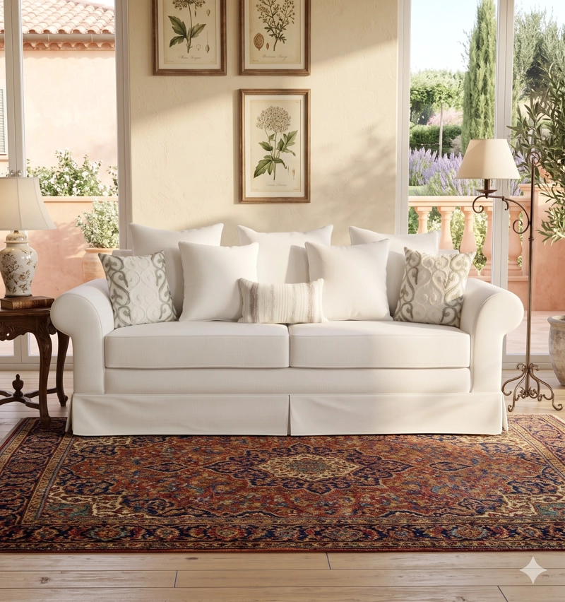 SOFÁ MUNDO LIVING MAMBO 3 CUERPOS BLANCO INVIERNO PREMIUN CON RESORTES - 1