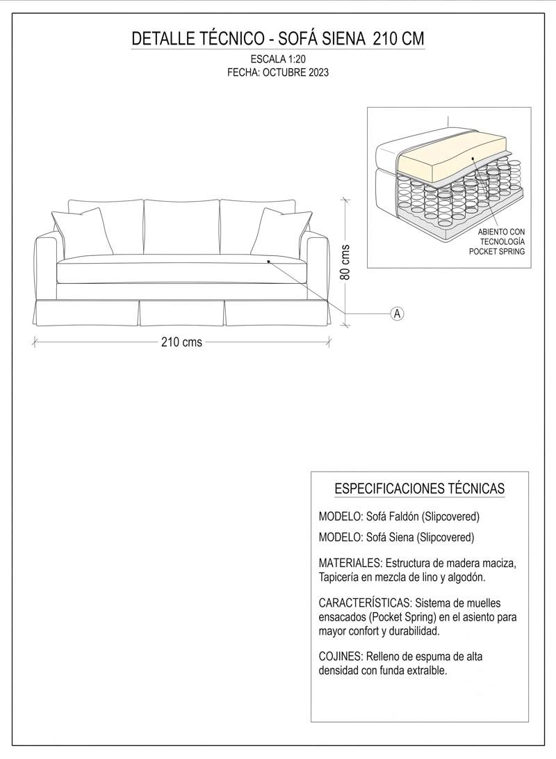 SOFÁ MUNDO LIVING SIENA 3 CUERPOS GRIS CLARO PREMIUN CON RESORTES - 4