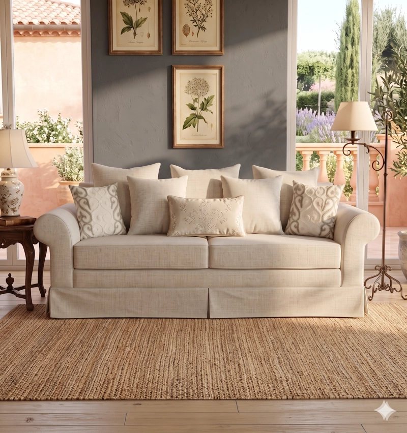 SOFÁ MUNDO LIVING MAMBO 3 CUERPOS BEIGE PREMIUN CON RESORTES - 1
