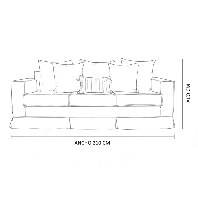 SOFA 3 CUERPOS SAHARA BEIGE  CON RESORTES POCKET - 4