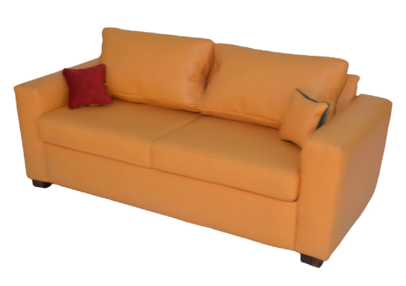 SOFA BILDUN ROMME 3 CUERPOS AMARILLO CUERO SINTETICO - 1