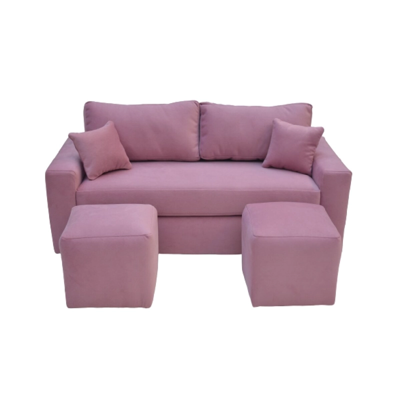 SOFA BILDUN ROMME MELLIS 3 CUERPOS FELPA PALO ROSA - 1