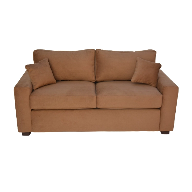 SOFA BILDUN ROMME 3 CUERPOS CUERO FELPA CAFÉ CLARO - 1