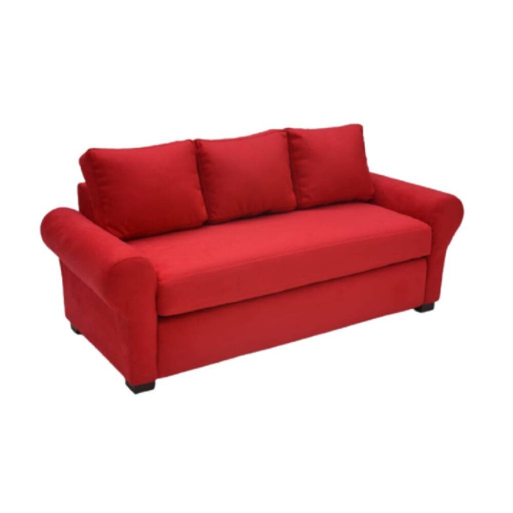 SOFÁ BILDUN PRADIAL MELISS 3 CUERPOS FELPA ROJA TRÍO + 2 - 4