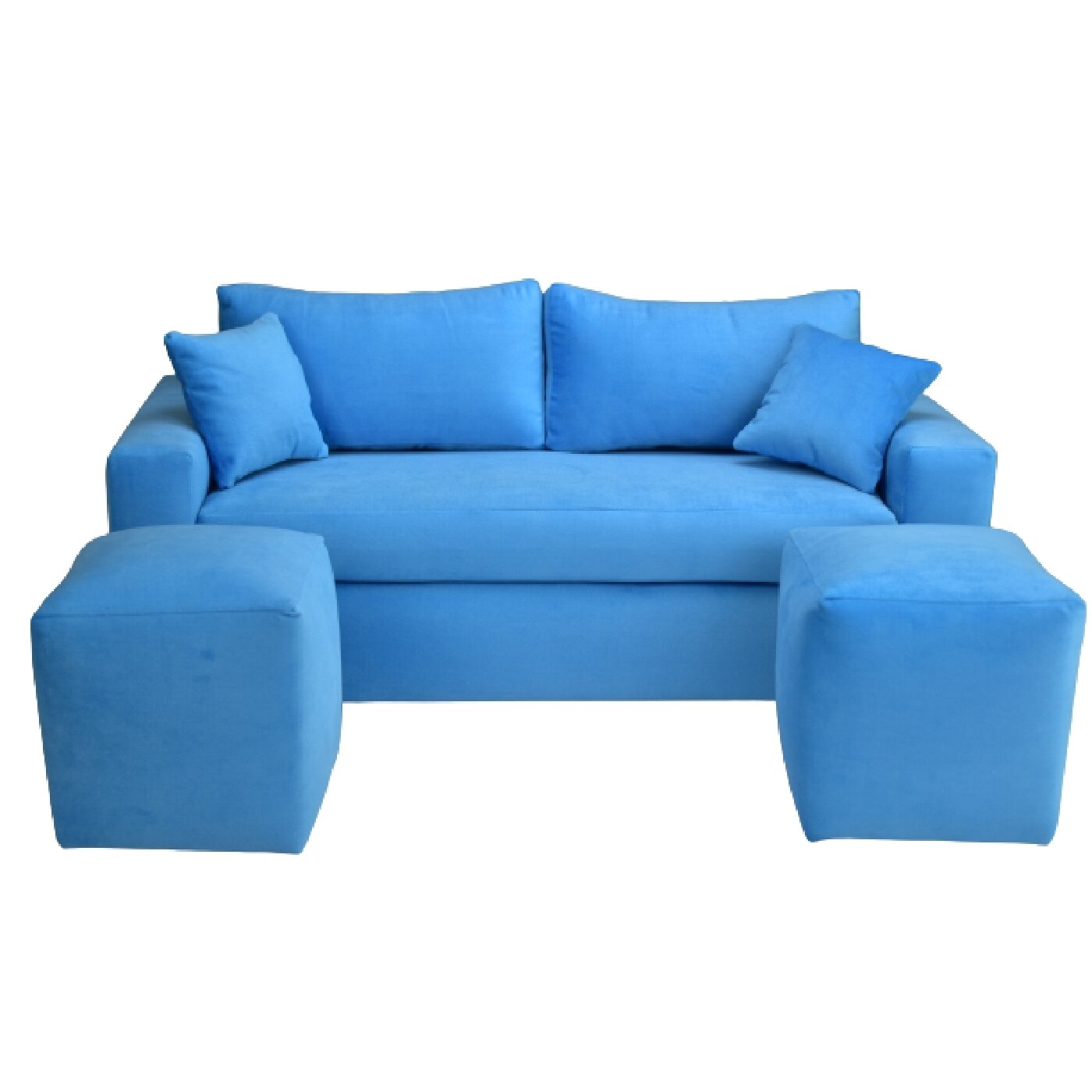 SOFÁ BILDUN ROMME MELISS 3 CUERPOS FELPA AZUL L. +2 POUF - 1
