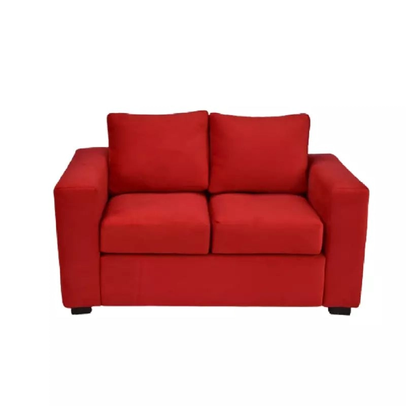 SOFÁ BILDUN ROMME 2 CUERPOS FELPA ROJO ROJA - 1