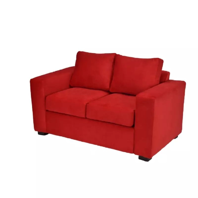 SOFÁ BILDUN ROMME 2 CUERPOS FELPA ROJO ROJA - 3
