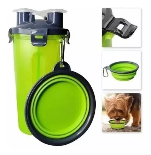 BOTELLA 2 EN 1 PERROS COMIDA AGUA PLATO - 3
