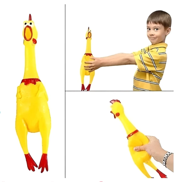 POLLO DE GOMA GRITON JUGUETE - 3