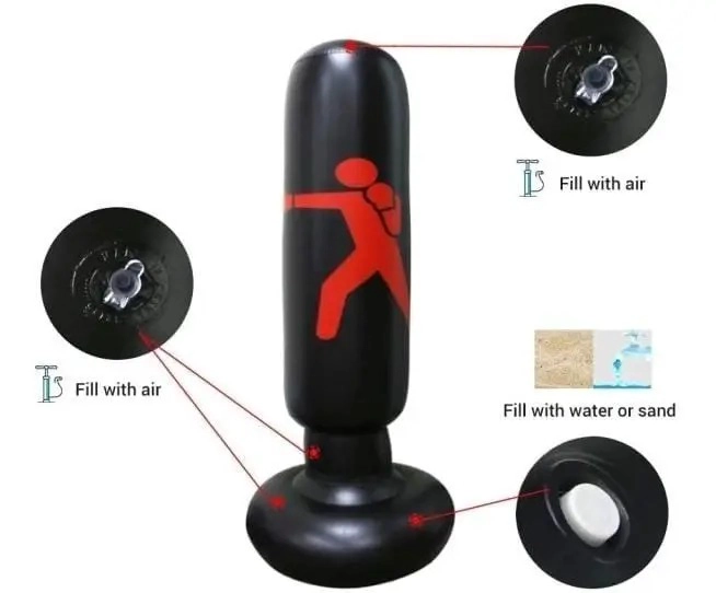 SACO DE BOXEO INFLABLE CON INFLADOR - 4