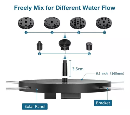 FUENTE SOLAR DE AGUA FLOTANTE PISCINA BOMBA RIEGO - 3