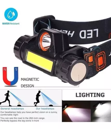 LINTERNA FRONTAL MINERA RECARGABLE 2 LED - 2