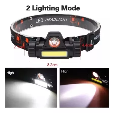 LINTERNA FRONTAL MINERA RECARGABLE 2 LED - 3