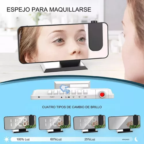 RELOJ DESPERTADOR LED CON PROYECTOR Y PANTALLA - 4