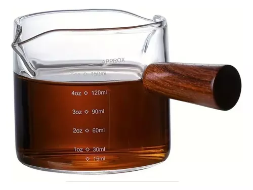 TAZA MEDIDOR DE VIDRIO CON MANGO DE MADERA - 1