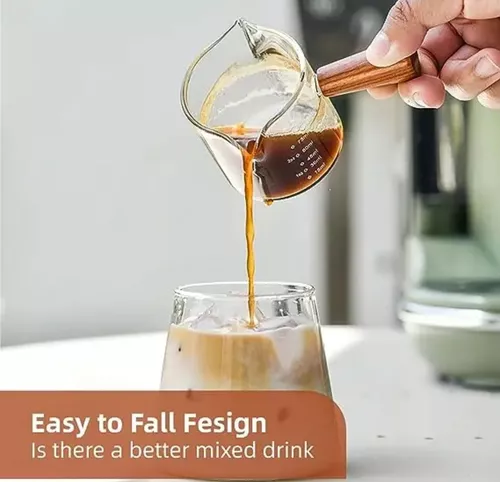 TAZA MEDIDOR DE VIDRIO CON MANGO DE MADERA - 3