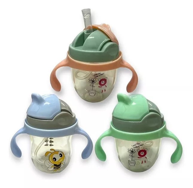 BOTELLA ANTIDERRAME CON BOMBILLA ASAS PARA BEBE - 1