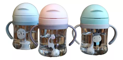 VASO ANTIDERRAME CON BOMBILLA Y ASAS PARA BEBE 250ML - 1