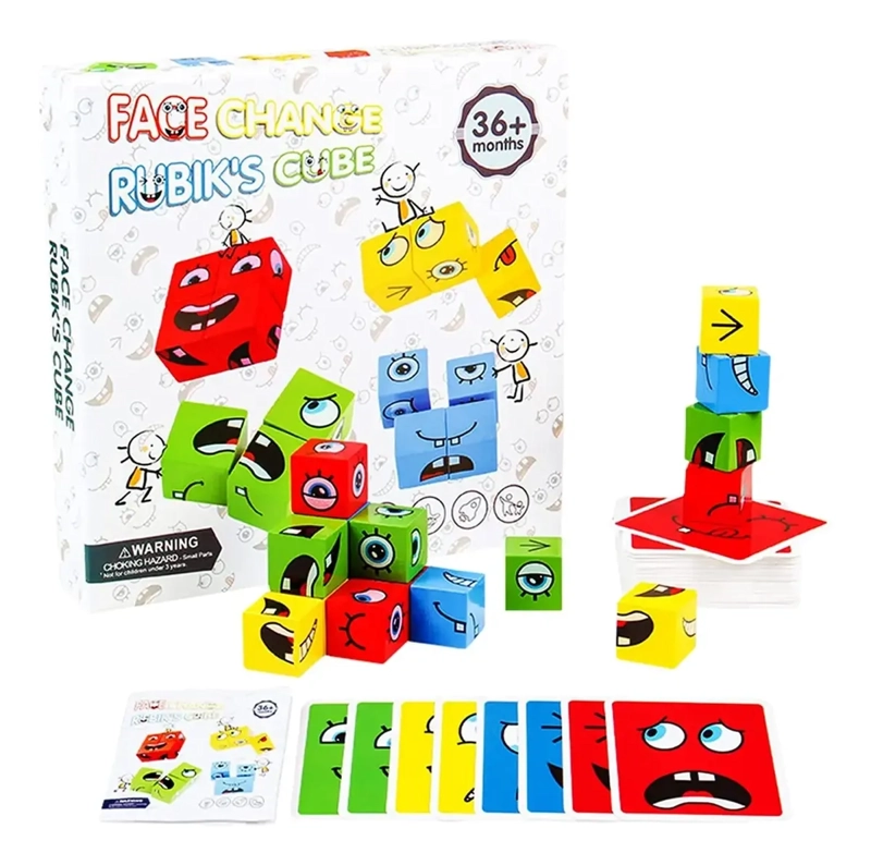 JUEGO DE PUZZLE CUBOS DIDACTICOS EXPRESIONES Y EMOCIONES - 3