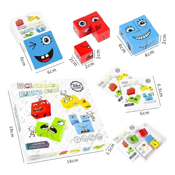 JUEGO DE PUZZLE CUBOS DIDACTICOS EXPRESIONES Y EMOCIONES - 4