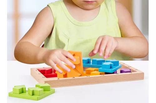 ENCAJE PORTATIL DE MADERA PARA NIÑOS ROMPECABEZAS - 2