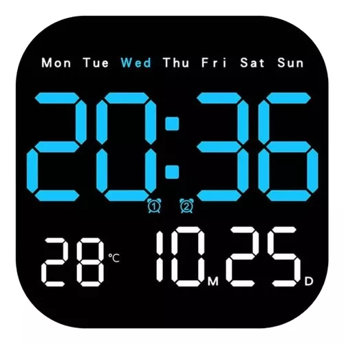 RELOJ DIGITAL DE PARED CUADRADO CON CONTROL - 1