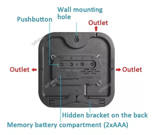 RELOJ DIGITAL DE PARED CUADRADO CON CONTROL - 3