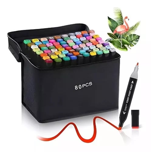 SET X120PCS PLUMONES DOBLE PUNTA - 1