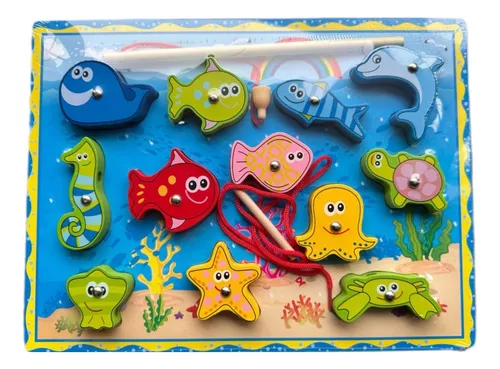 JUEGO PESCA Y ENCAJE MAGNETICO MADERA PUZZLE - 1