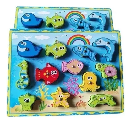 JUEGO PESCA Y ENCAJE MAGNETICO MADERA PUZZLE - 2
