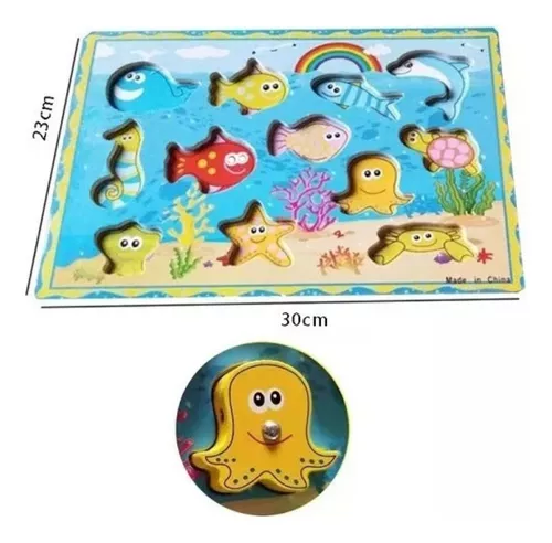 JUEGO PESCA Y ENCAJE MAGNETICO MADERA PUZZLE - 3