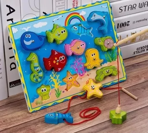 JUEGO PESCA Y ENCAJE MAGNETICO MADERA PUZZLE - 4