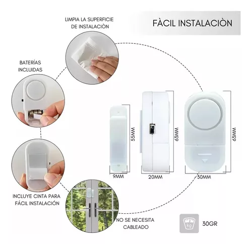 ALARMA PARA PUERTA VENTANA CON SENSOR MAGNETICO - 7